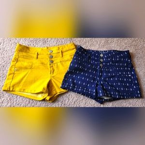 2 pairs of High waisted shorts.